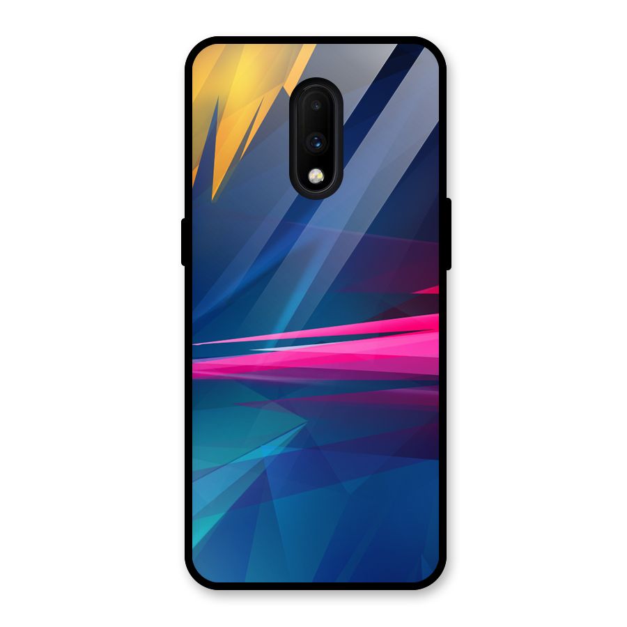 Blue Red Abstract Glass Back Case for OnePlus 7