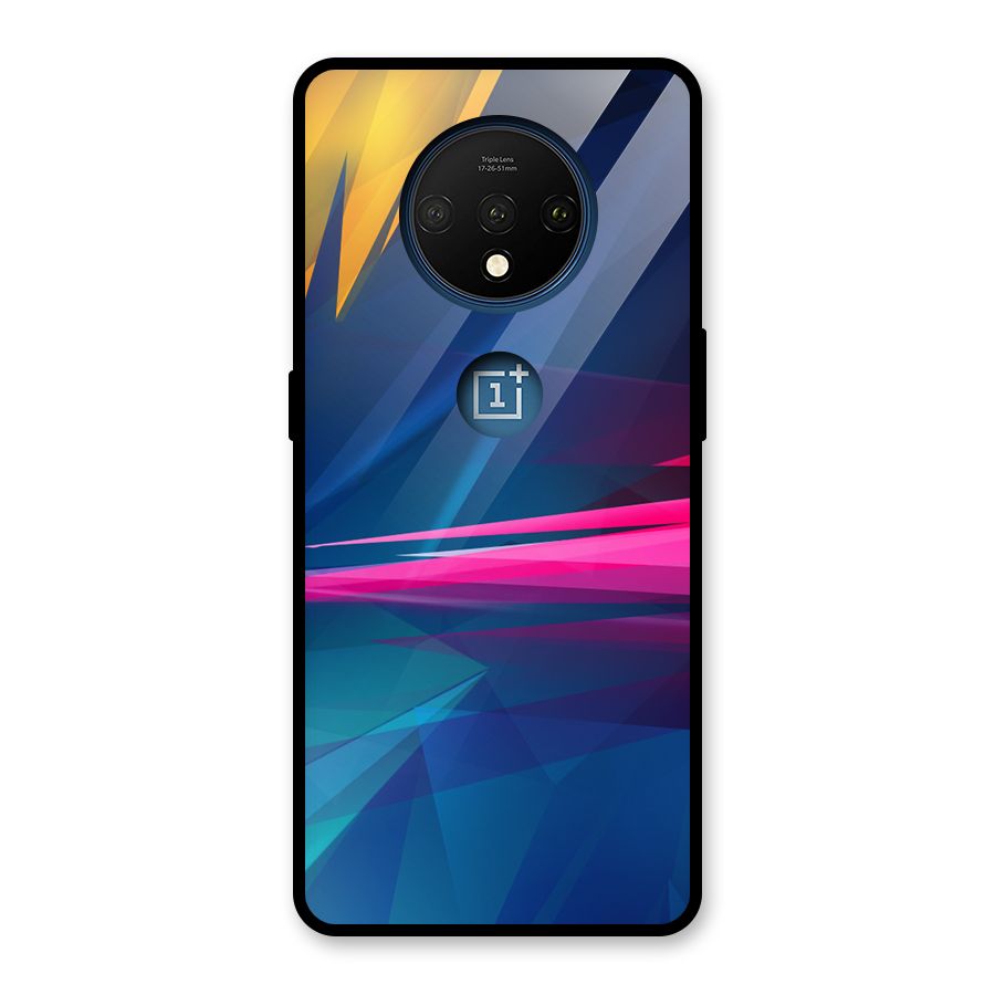 Blue Red Abstract Glass Back Case for OnePlus 7T