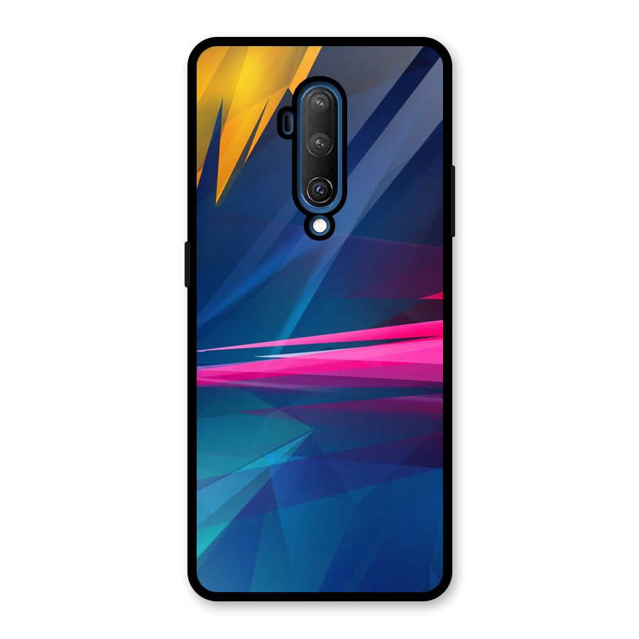 Blue Red Abstract Glass Back Case for OnePlus 7T Pro