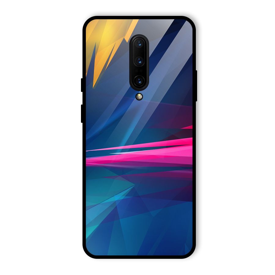 Blue Red Abstract Glass Back Case for OnePlus 7 Pro