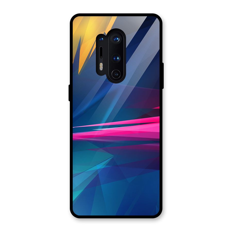Blue Red Abstract Glass Back Case for OnePlus 8 Pro