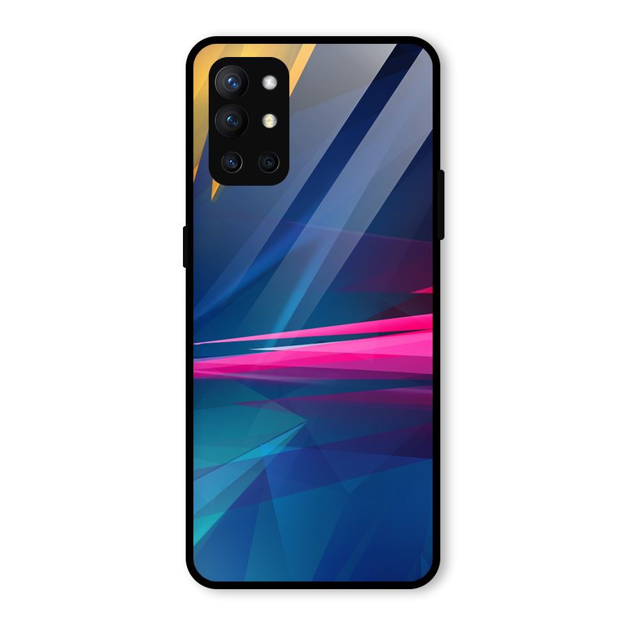 Blue Red Abstract Glass Back Case for OnePlus 9R