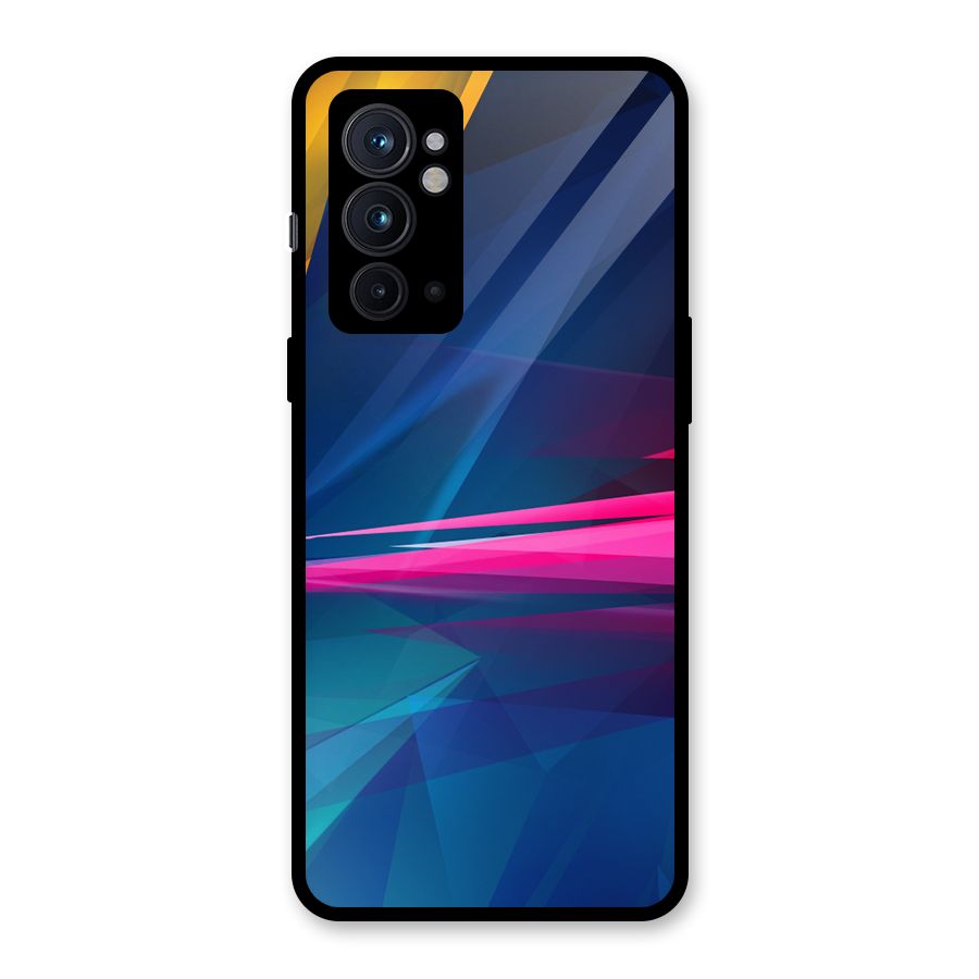 Blue Red Abstract Glass Back Case for OnePlus 9RT 5G
