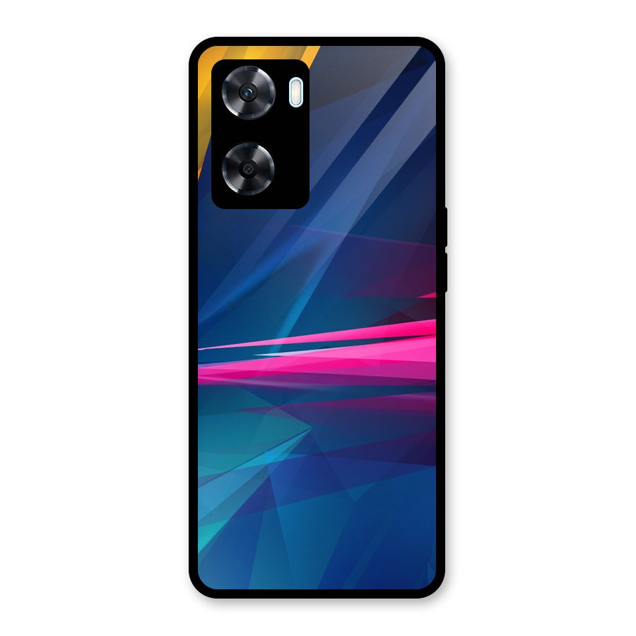 Blue Red Abstract Glass Back Case for Oppo A77