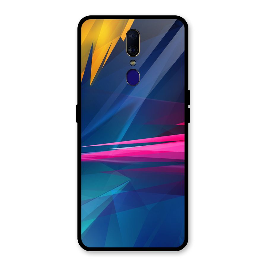 Blue Red Abstract Glass Back Case for Oppo F11