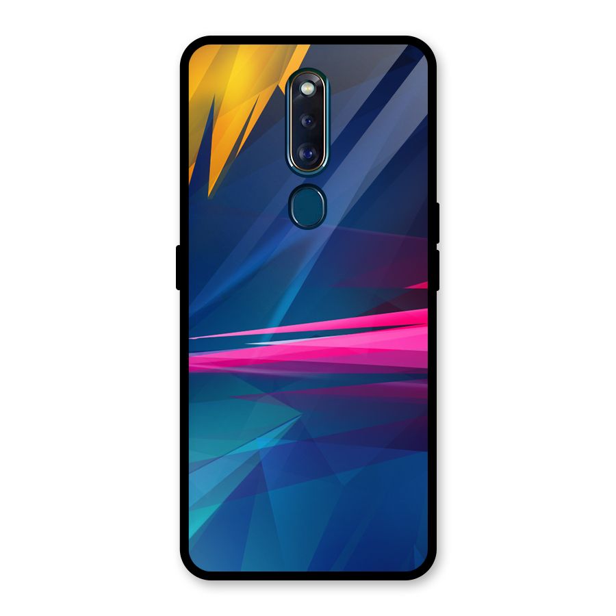 Blue Red Abstract Glass Back Case for Oppo F11 Pro