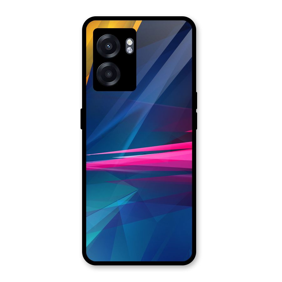 Blue Red Abstract Glass Back Case for Oppo K10 (5G)