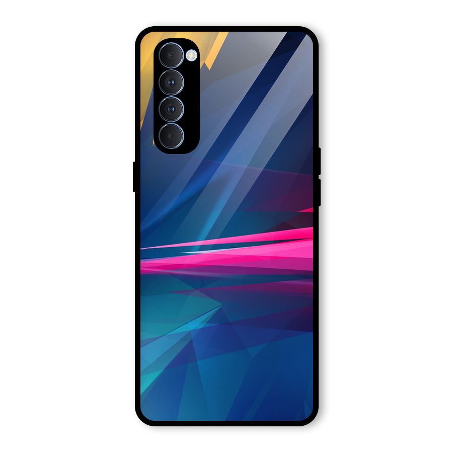 Blue Red Abstract Glass Back Case for Oppo Reno4 Pro