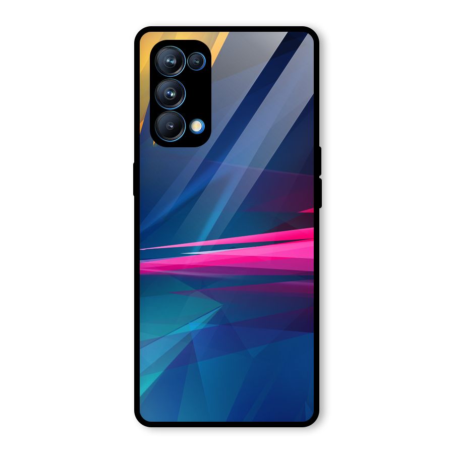 Blue Red Abstract Glass Back Case for Oppo Reno5 Pro 5G