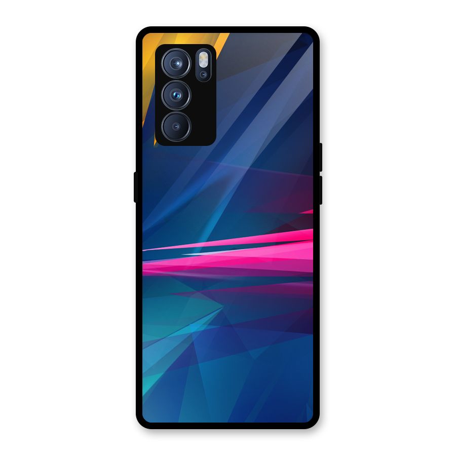 Blue Red Abstract Glass Back Case for Oppo Reno6 Pro 5G