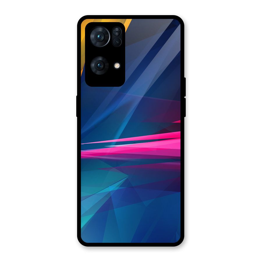Blue Red Abstract Glass Back Case for Oppo Reno7 Pro 5G