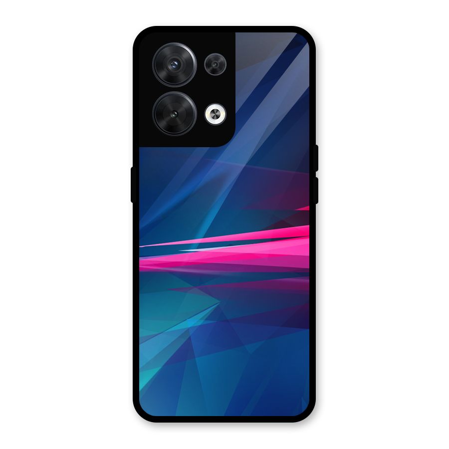 Blue Red Abstract Glass Back Case for Oppo Reno8 5G