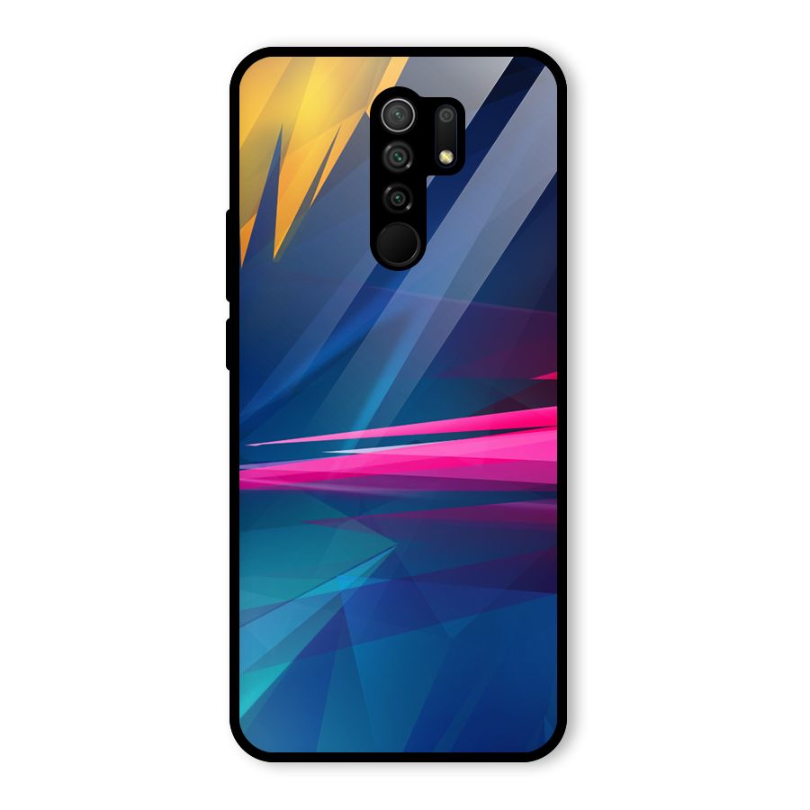 Blue Red Abstract Glass Back Case for Poco M2