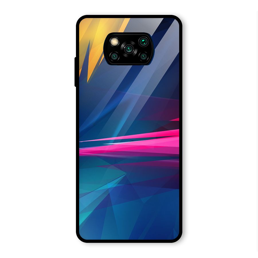 Blue Red Abstract Glass Back Case for Poco X3 Pro