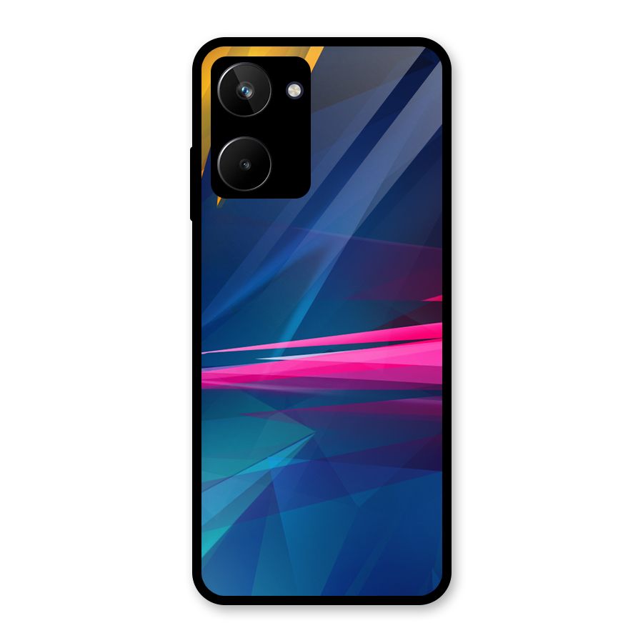 Blue Red Abstract Glass Back Case for Realme 10