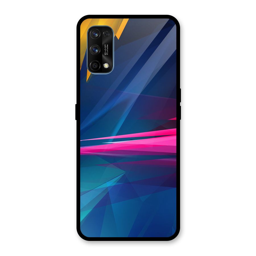 Blue Red Abstract Glass Back Case for Realme 7 Pro