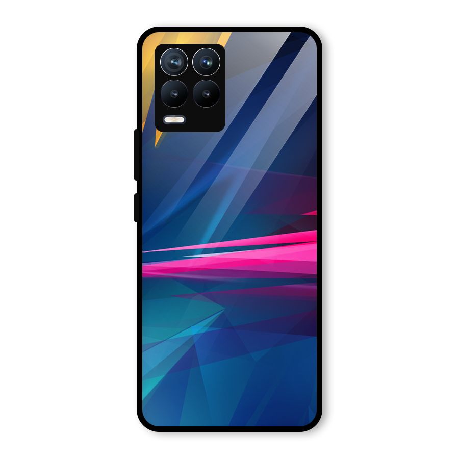 Blue Red Abstract Glass Back Case for Realme 8 Pro