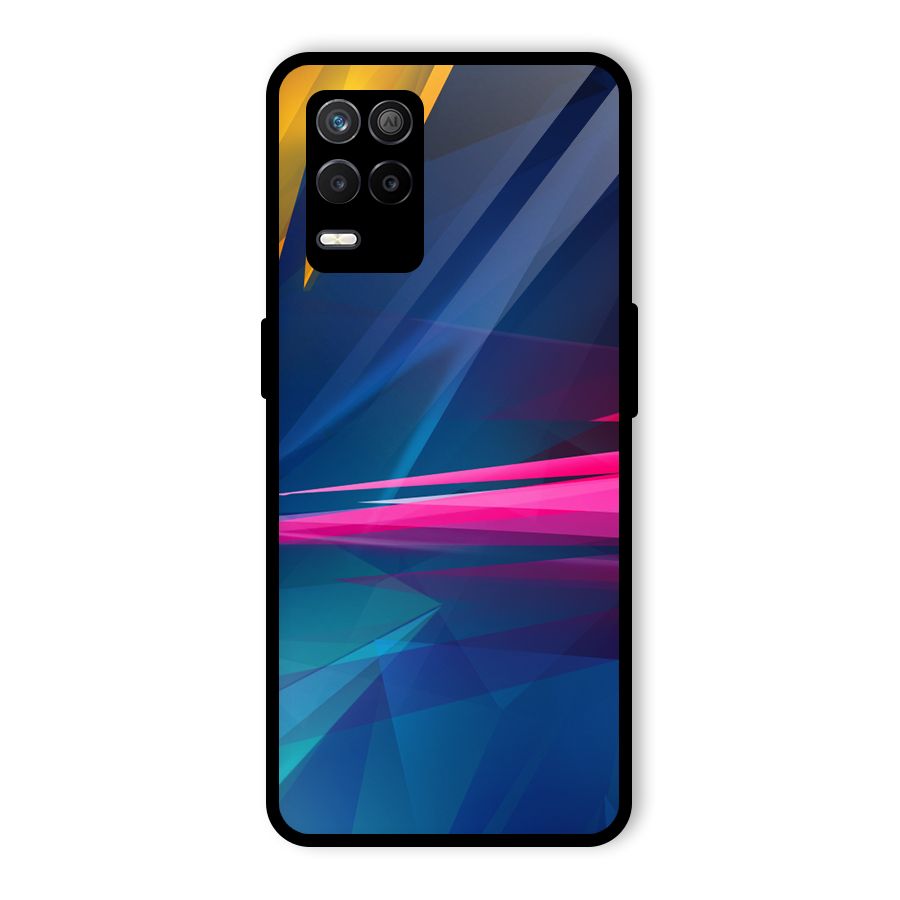 Blue Red Abstract Glass Back Case for Realme 9 5G