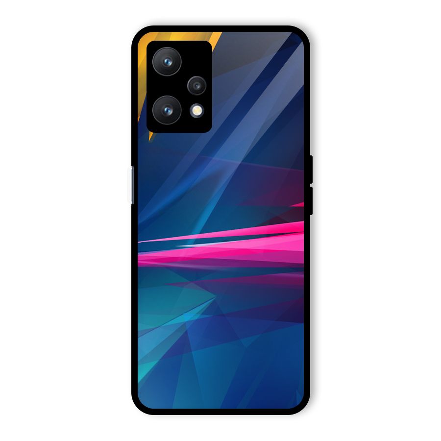 Blue Red Abstract Glass Back Case for Realme 9 Pro 5G