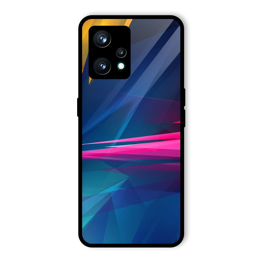 Blue Red Abstract Glass Back Case for Realme 9 Pro Plus 5G