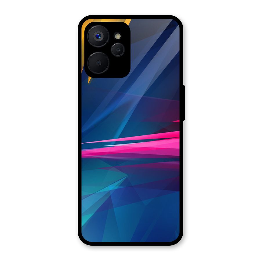 Blue Red Abstract Glass Back Case for Realme 9i 5G