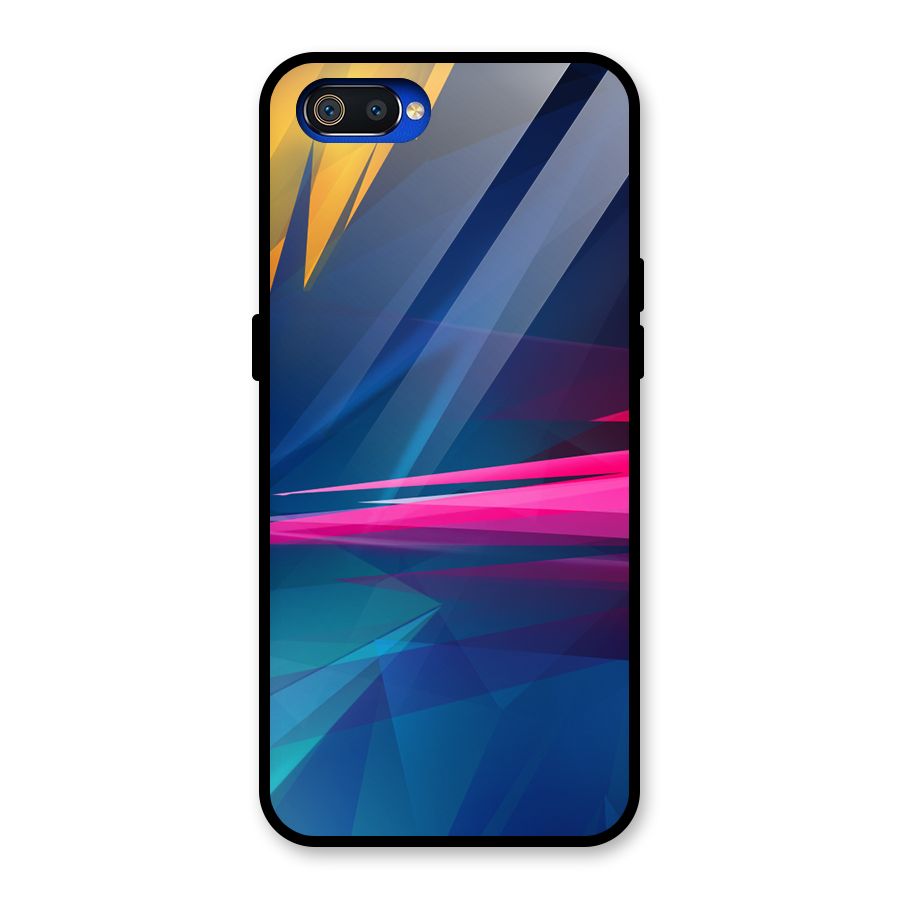 Blue Red Abstract Glass Back Case for Realme C2