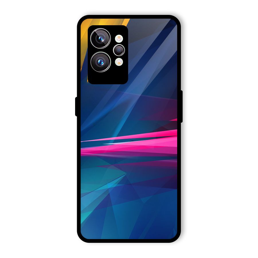 Blue Red Abstract Glass Back Case for Realme GT2 Pro