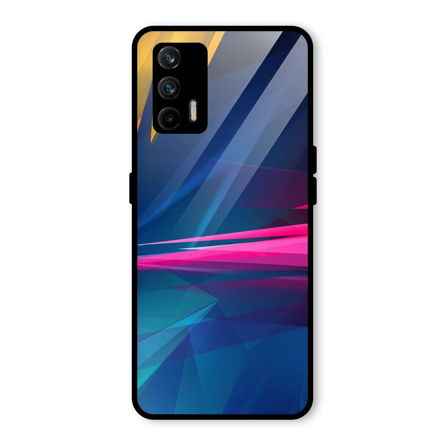 Blue Red Abstract Glass Back Case for Realme GT 5G