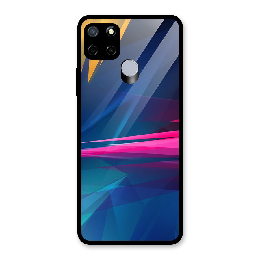 Blue Red Abstract Glass Back Case for Realme Narzo 20