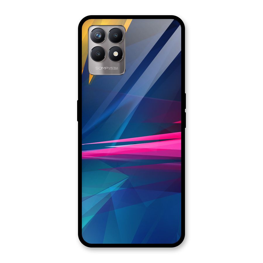 Blue Red Abstract Glass Back Case for Realme Narzo 50