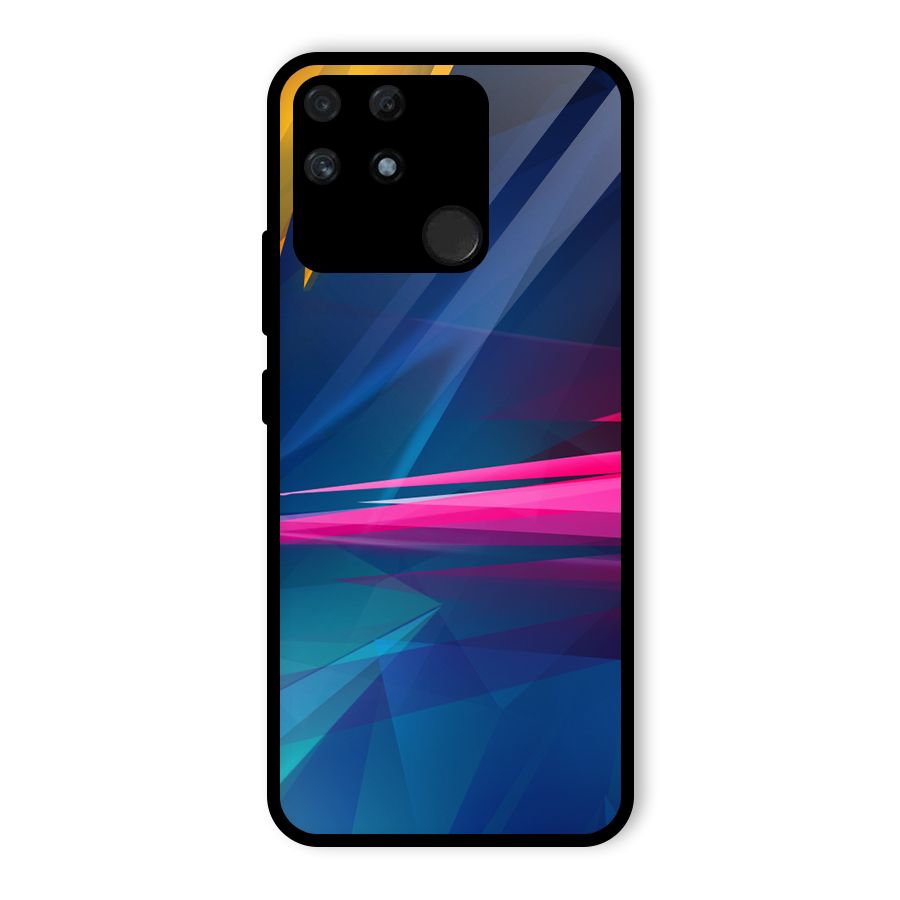 Blue Red Abstract Glass Back Case for Realme Narzo 50A