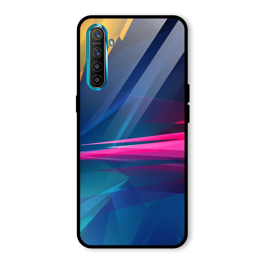 Blue Red Abstract Glass Back Case for Realme X2