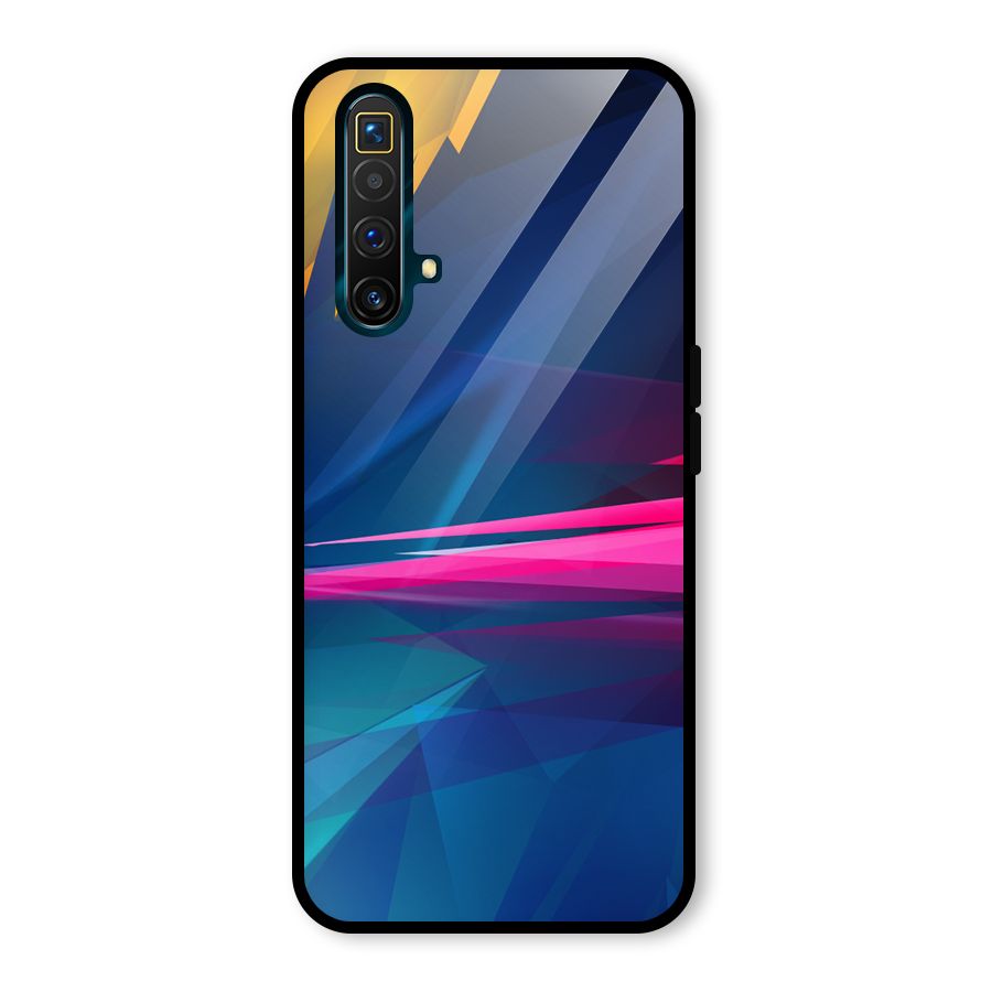 Blue Red Abstract Glass Back Case for Realme X3 SuperZoom