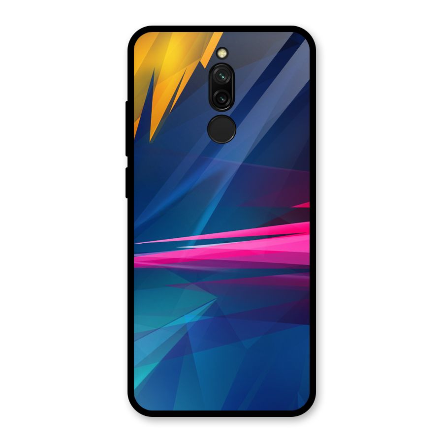 Blue Red Abstract Glass Back Case for Redmi 8