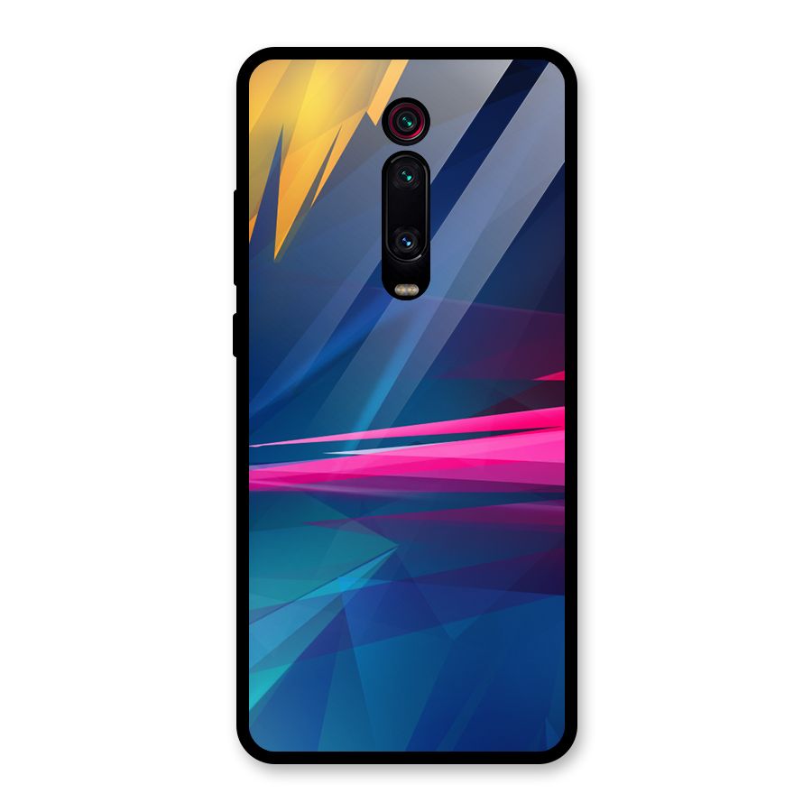 Blue Red Abstract Glass Back Case for Redmi K20