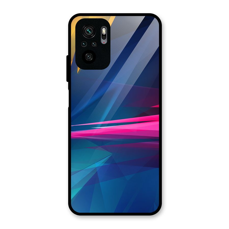 Blue Red Abstract Glass Back Case for Redmi Note 10S