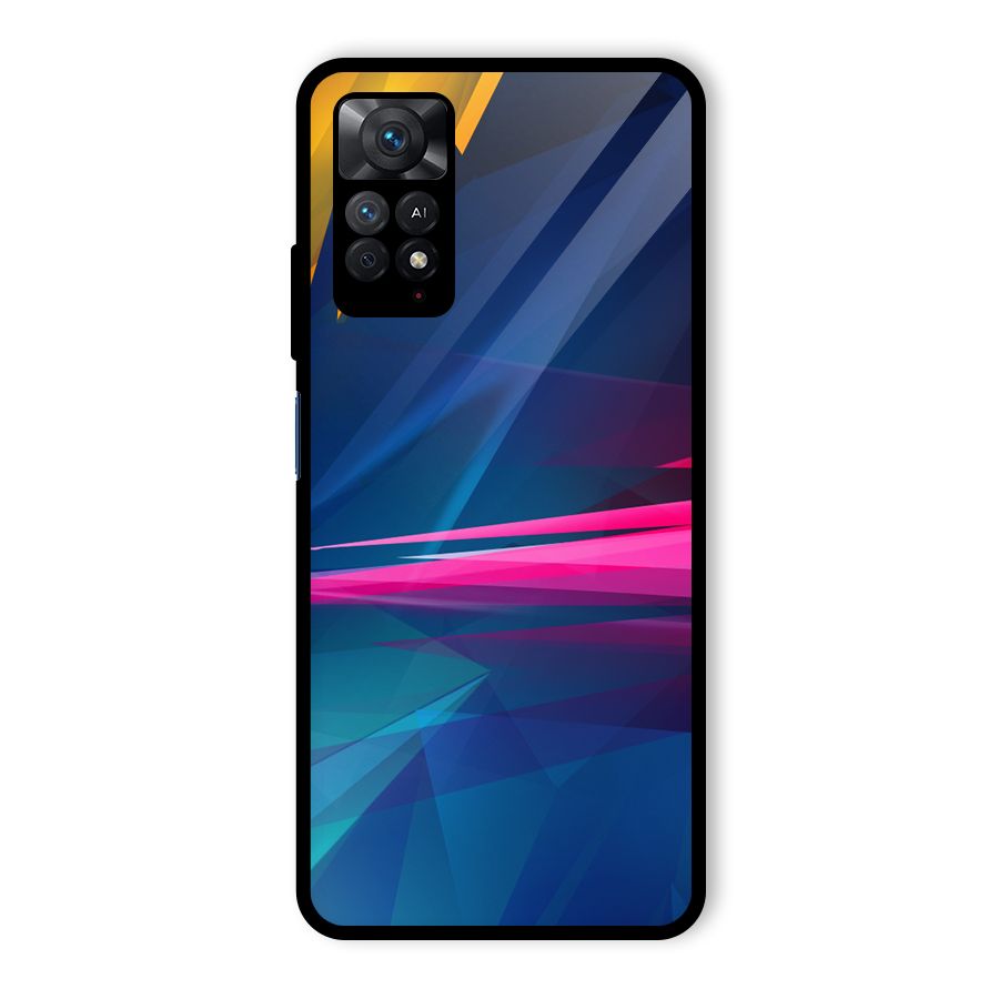 Blue Red Abstract Glass Back Case for Redmi Note 11 Pro