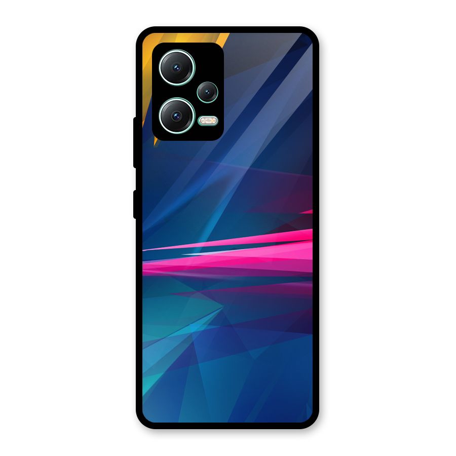 Blue Red Abstract Glass Back Case for Redmi Note 12 5G