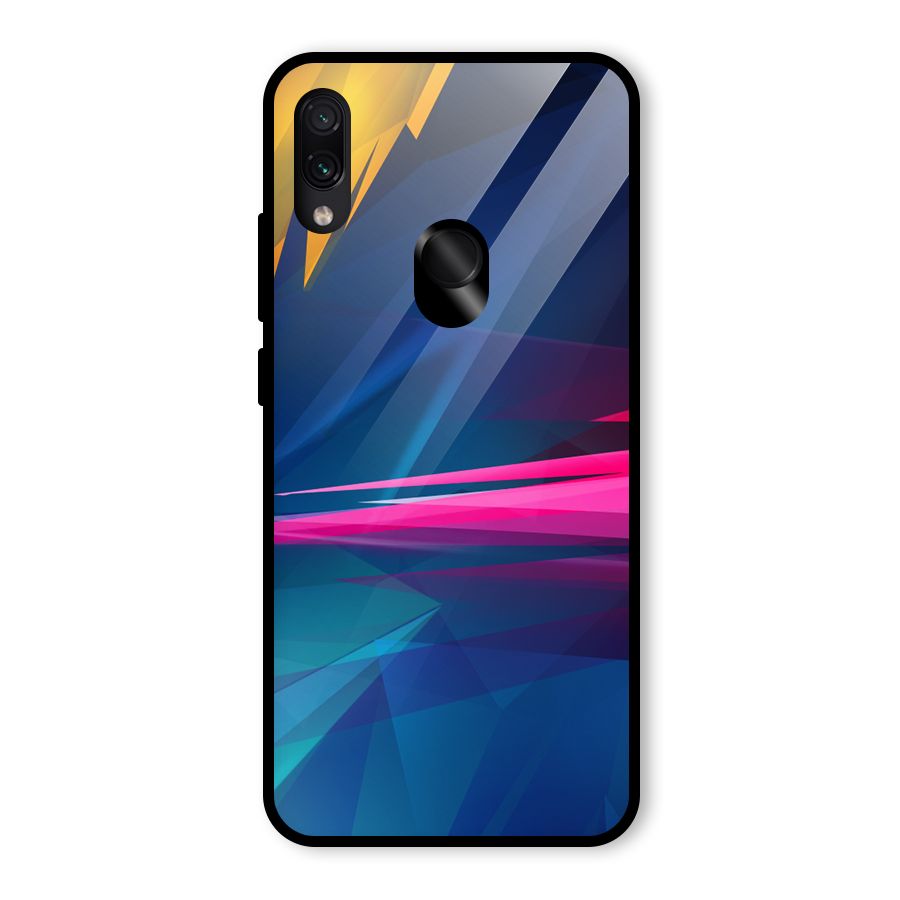Blue Red Abstract Glass Back Case for Redmi Note 7