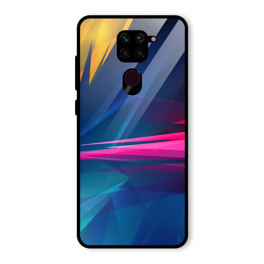 Blue Red Abstract Glass Back Case for Redmi Note 9