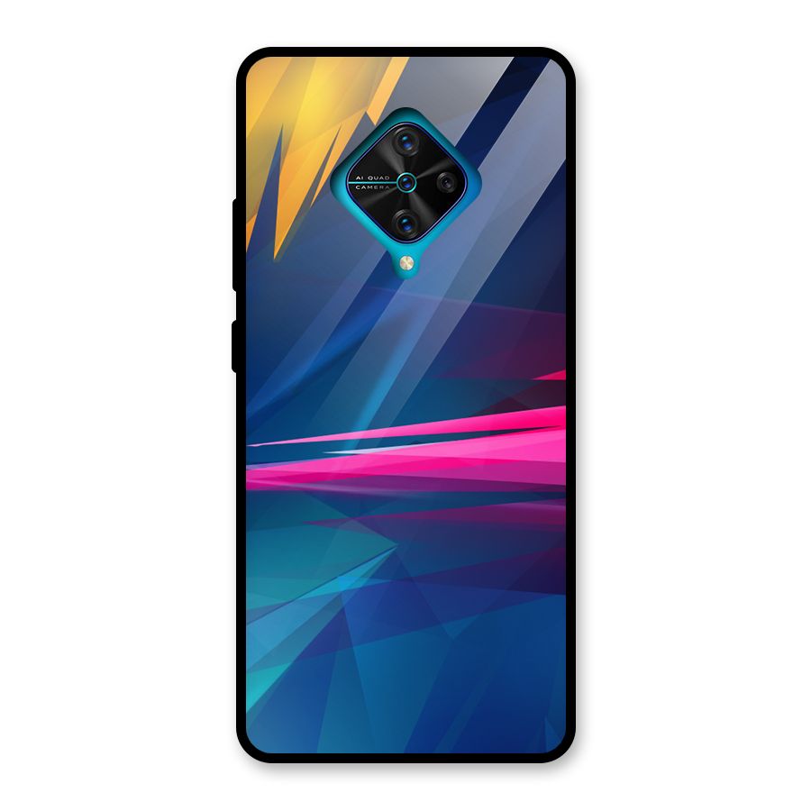Blue Red Abstract Glass Back Case for Vivo S1 Pro