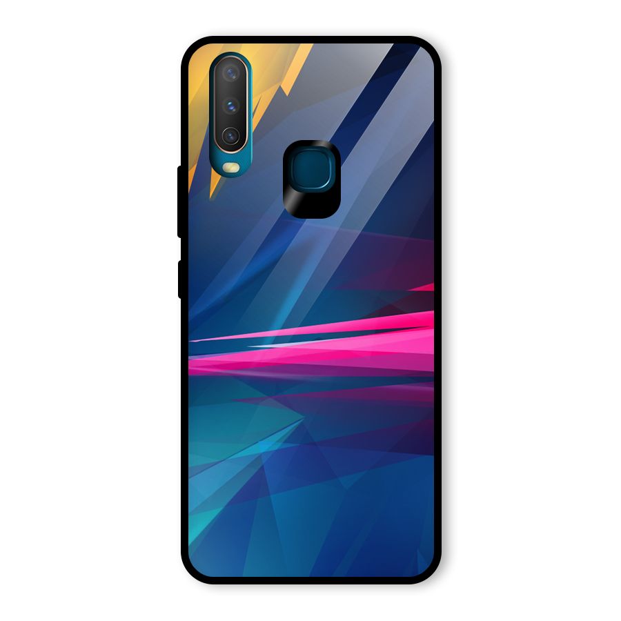 Blue Red Abstract Glass Back Case for Vivo U10