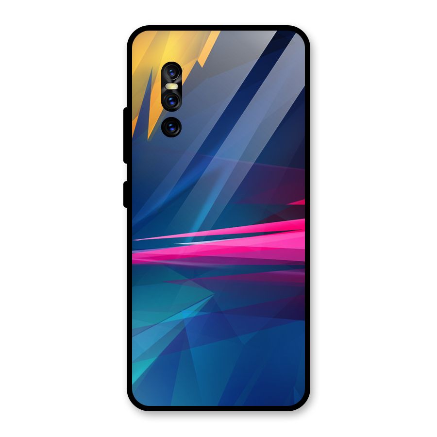 Blue Red Abstract Glass Back Case for Vivo V15 Pro