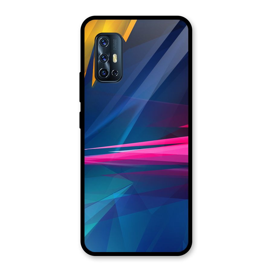 Blue Red Abstract Glass Back Case for Vivo V17
