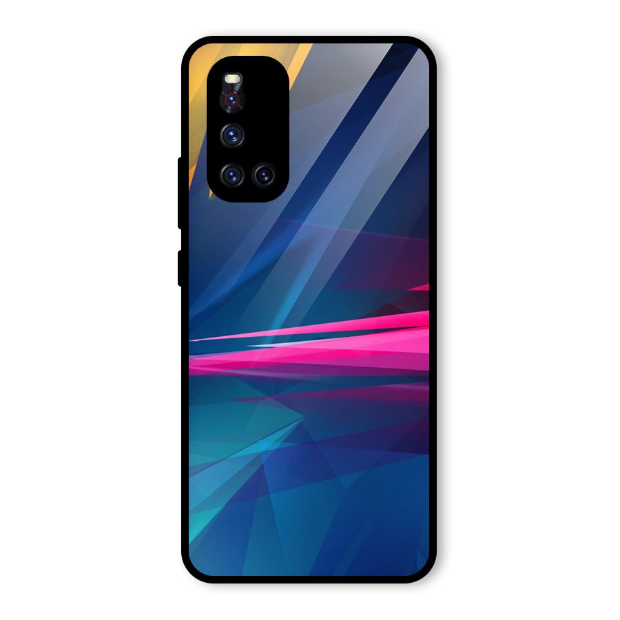 Blue Red Abstract Glass Back Case for Vivo V19