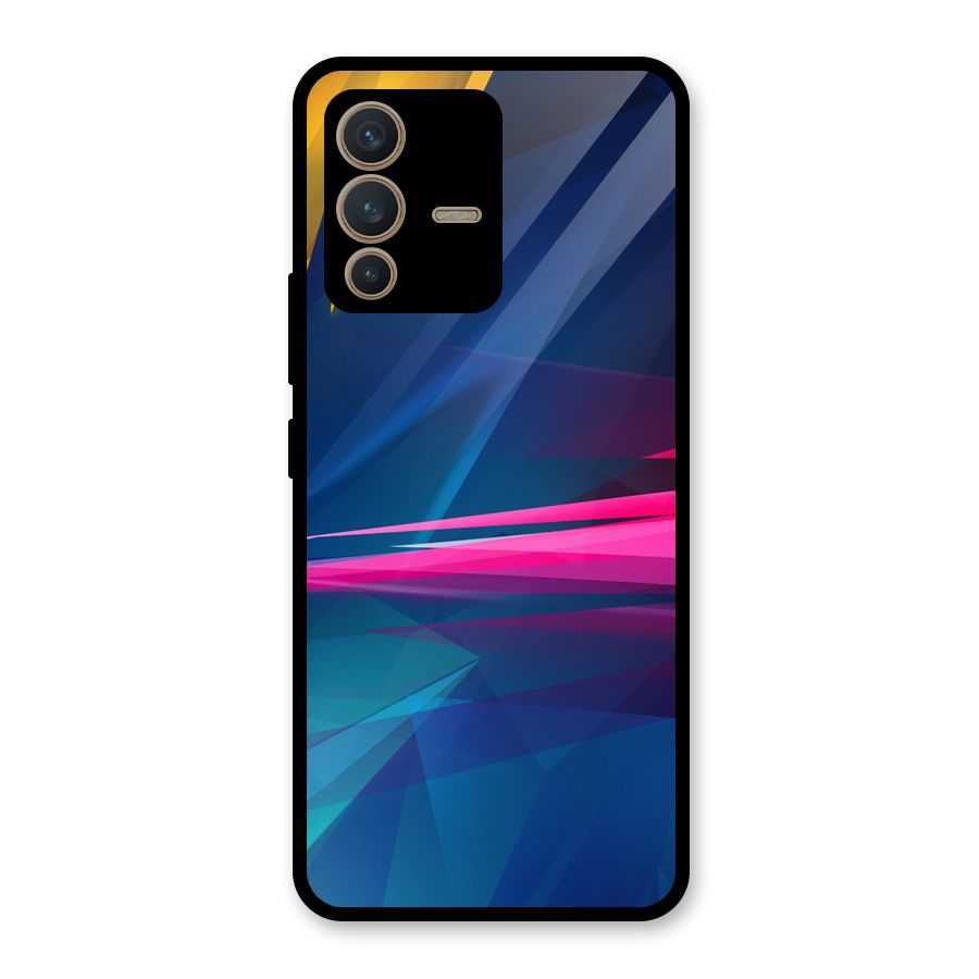 Blue Red Abstract Glass Back Case for Vivo V23 5G