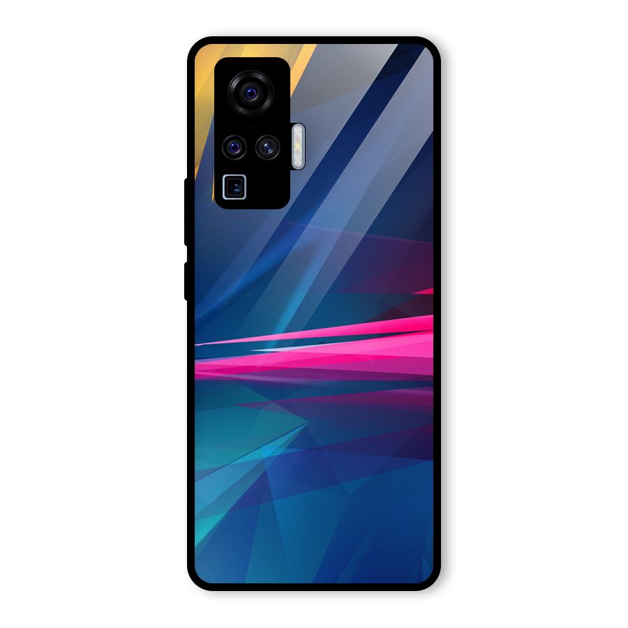 Blue Red Abstract Glass Back Case for Vivo X50 Pro