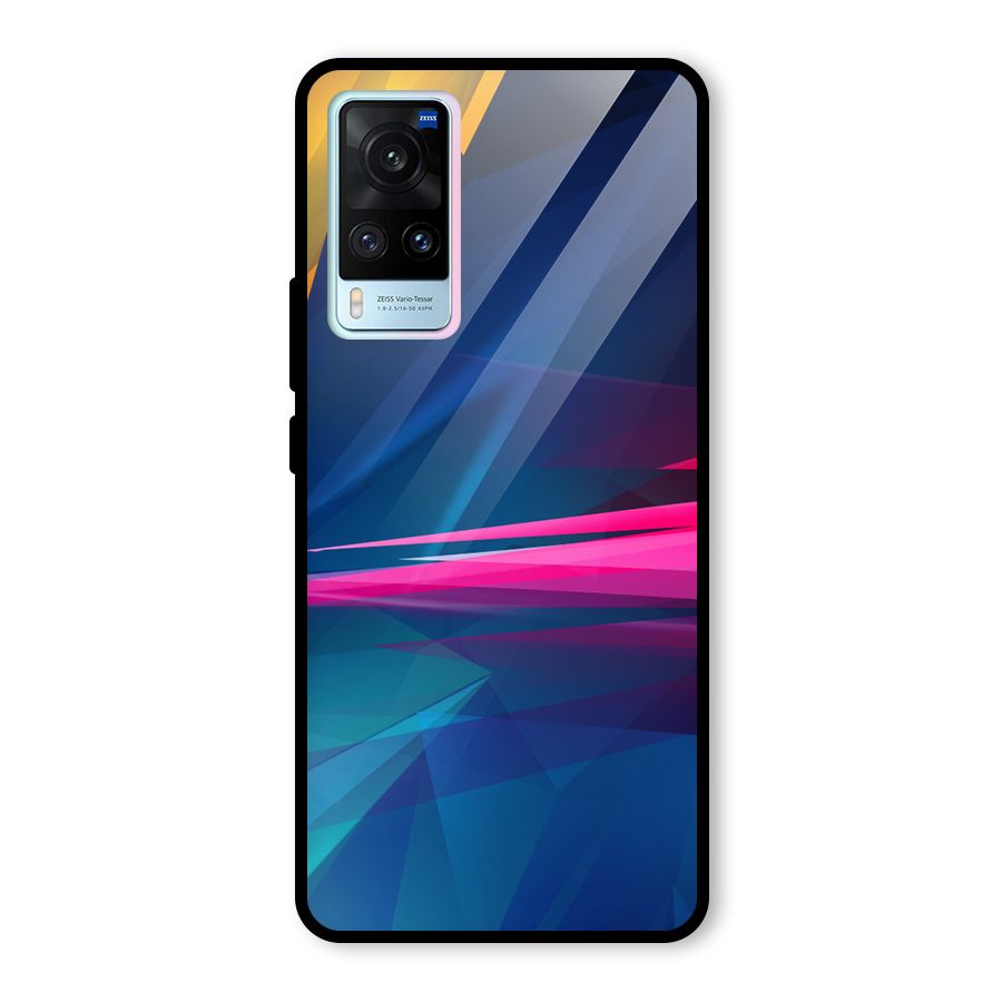 Blue Red Abstract Glass Back Case for Vivo X60