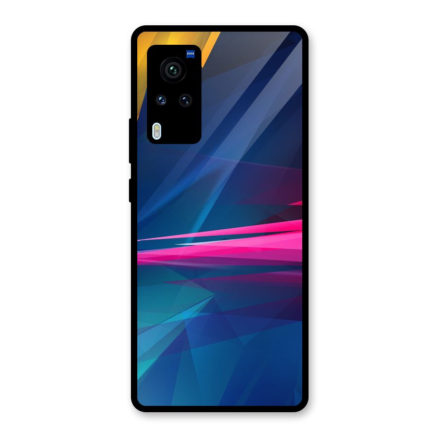Blue Red Abstract Glass Back Case for Vivo X60 Pro