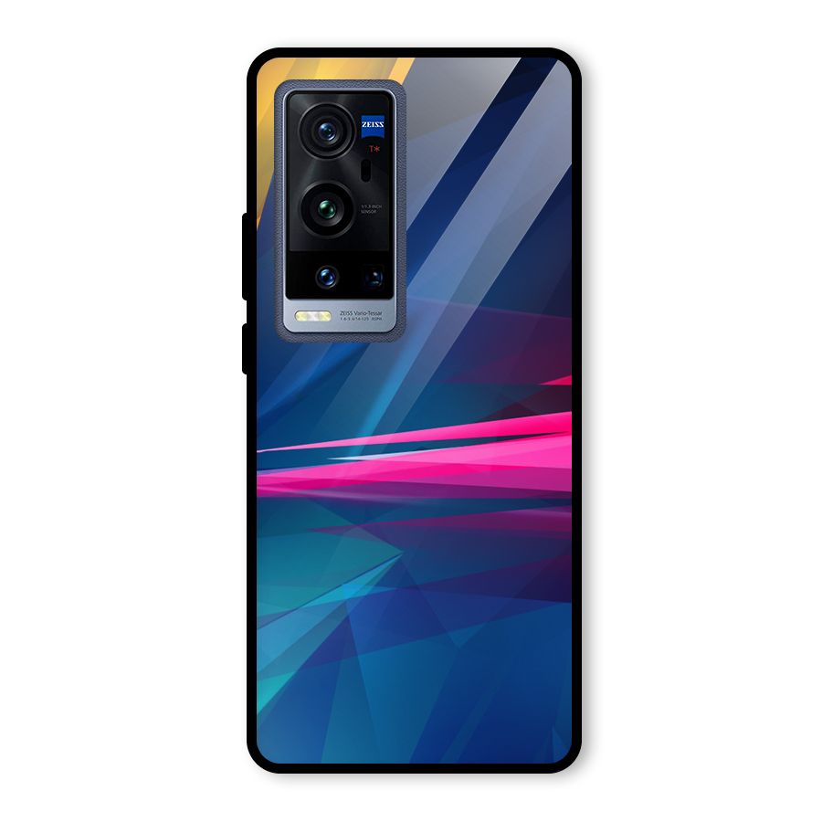 Blue Red Abstract Glass Back Case for Vivo X60 Pro Plus